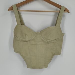 Zara | denim bustier crop